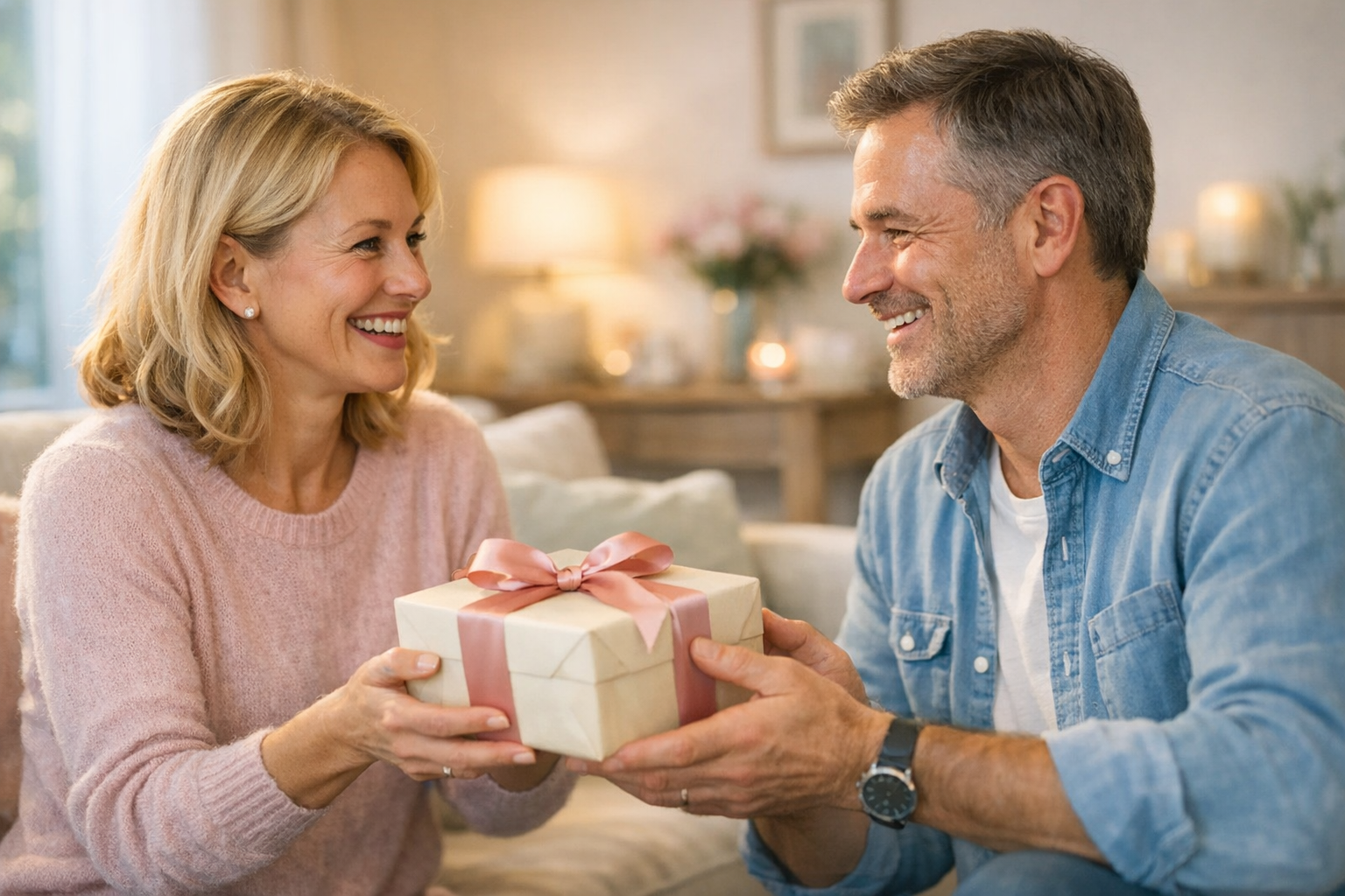 Radość i uśmiech z otrzymania idealnego prezentu na urodziny