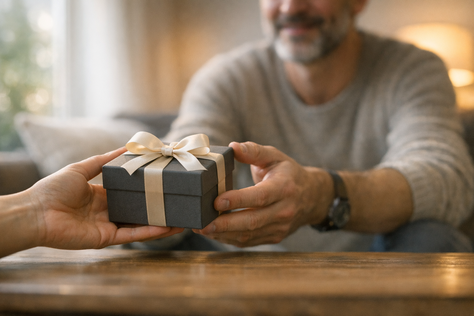 Elegancki meski prezent w minimalistycznym opakowaniu